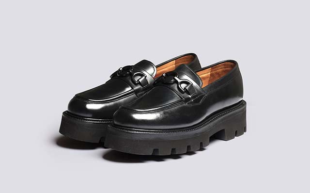 Grenson Nina Womens Loafers in Black Leather GRS212717